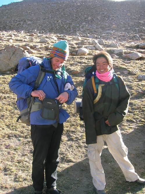 Ray and Karma. Karma and his friends worked as porters for us on part of the walk around Mt. Kailash.